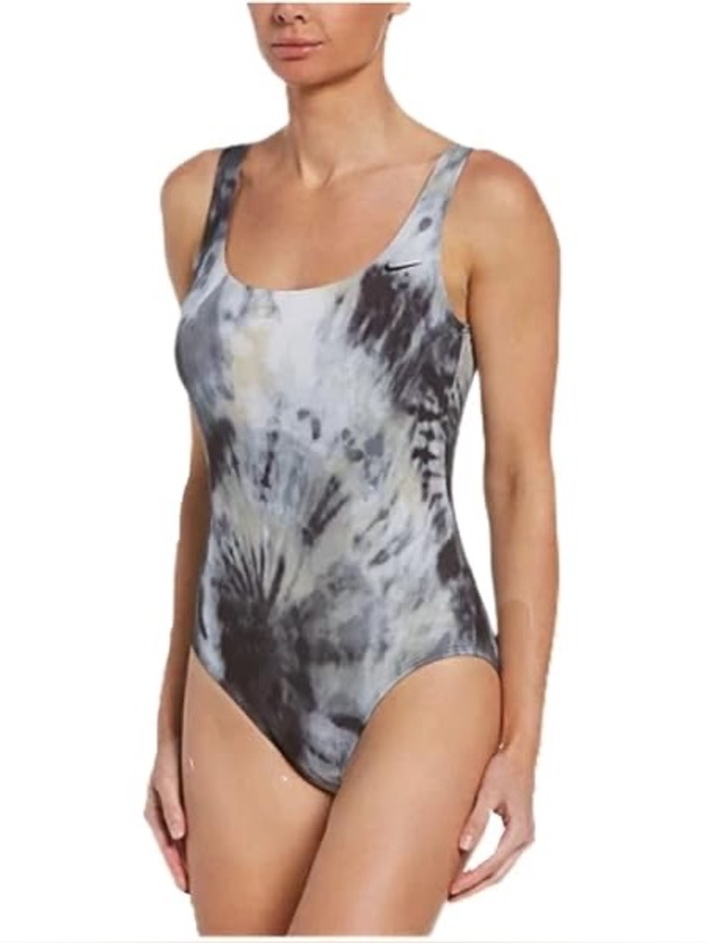 Nike Women's Tie-Dye One-Piece Swimsuit - Gray/White/Black